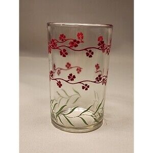 Swanky Swig Juice Glass Tumbler Red Forget Me Nots Flowers Kraft